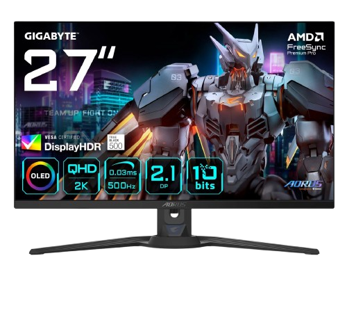 GIGABYTE AORUS FO27Q5P 27 2K QD-OLED 0.03ms 500Hz HDR USB KVM