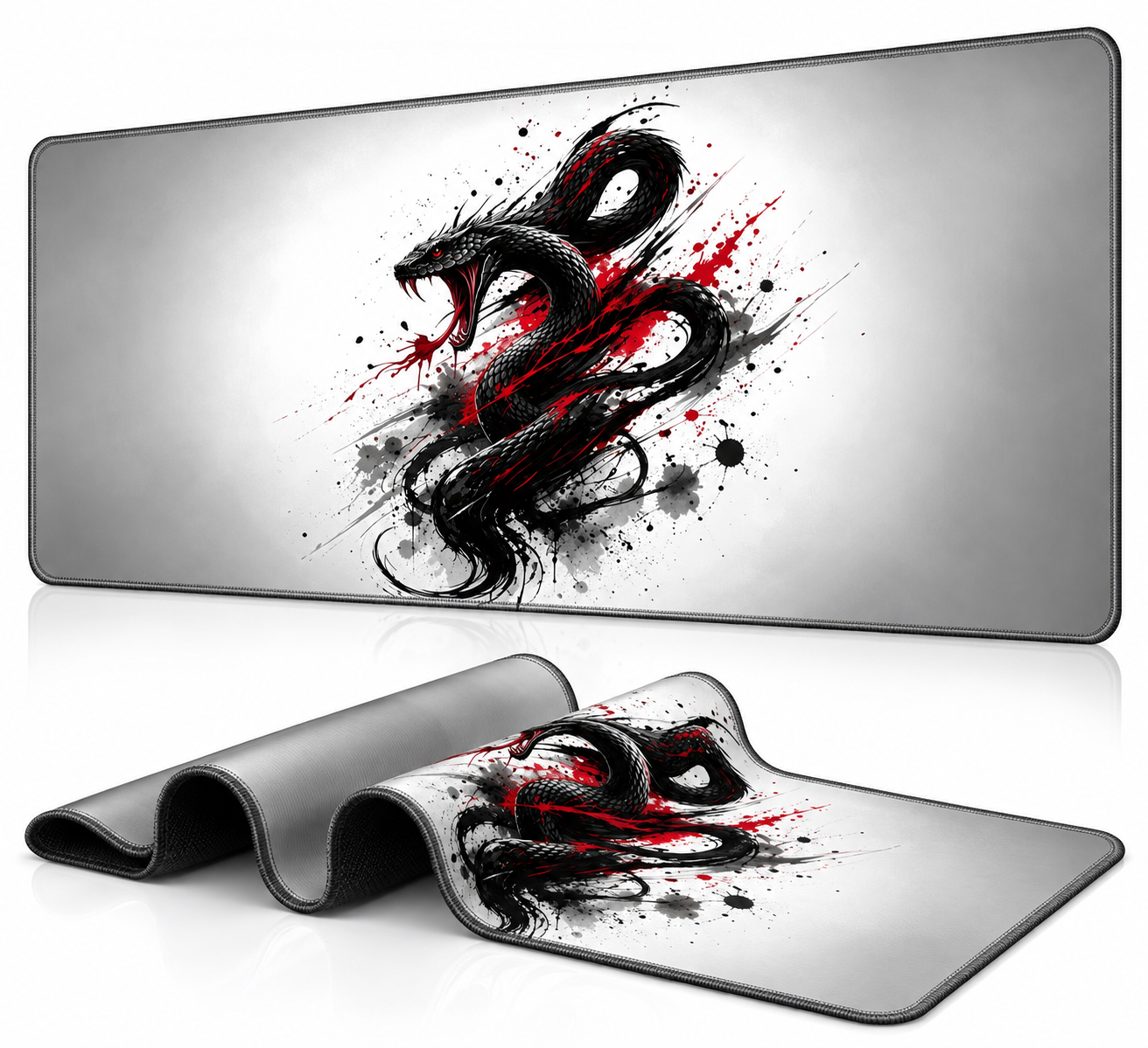 حصيرة فأرة بتصميم أفعى حمراء
